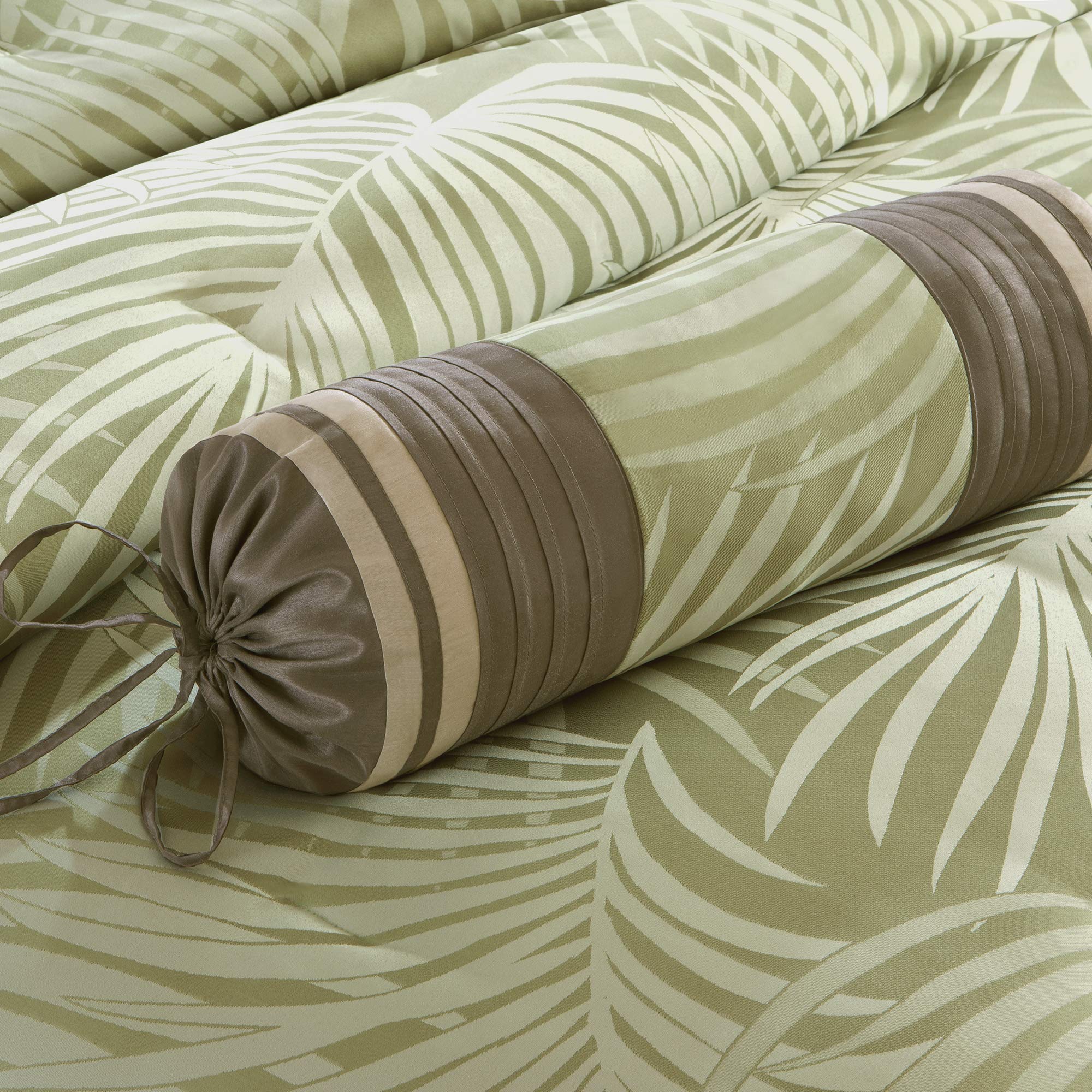 Palm Leaf Olive Green Bedding Comforter Set