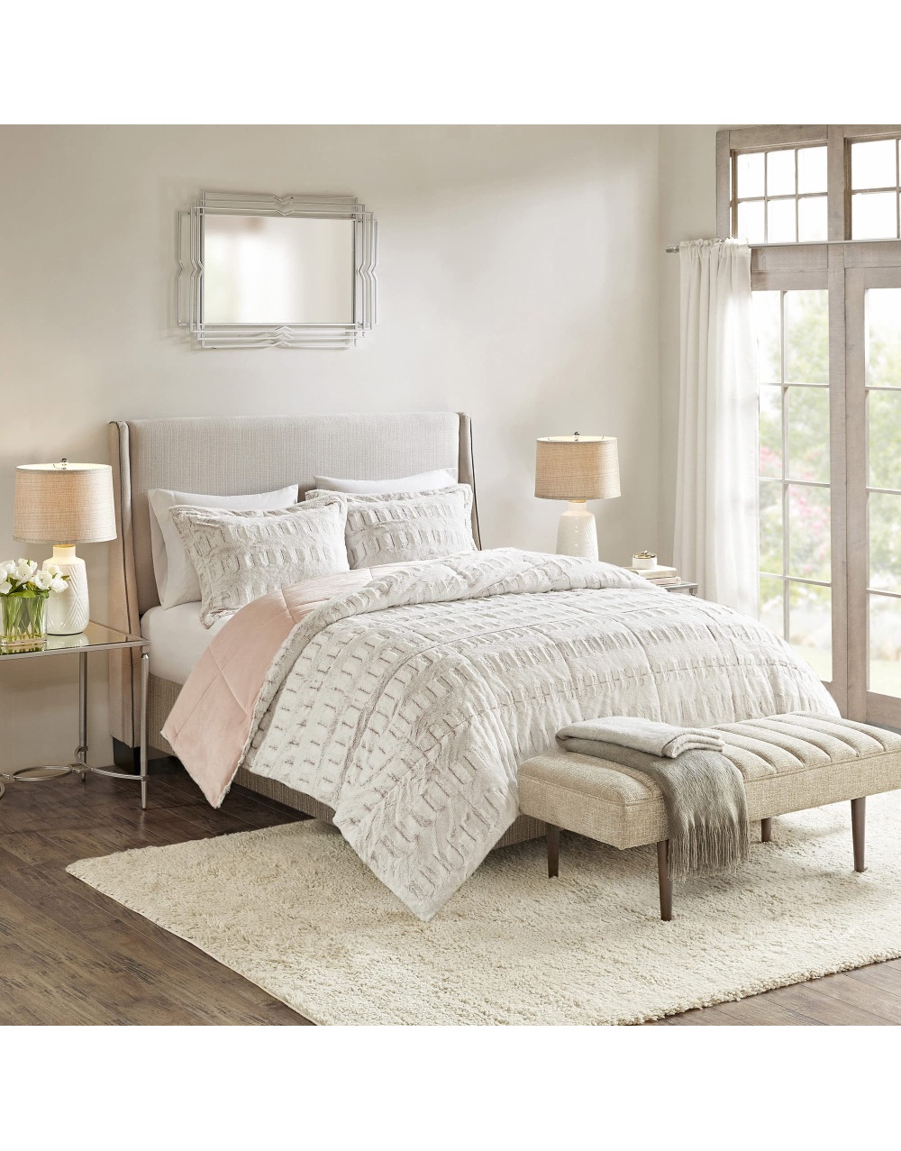 blush-white-faux-fur-bedding-comforter-set-1