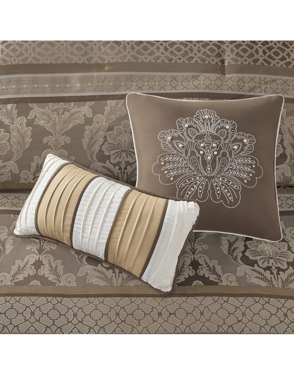 brown-gold-jaquard-damask-bedding-set-3