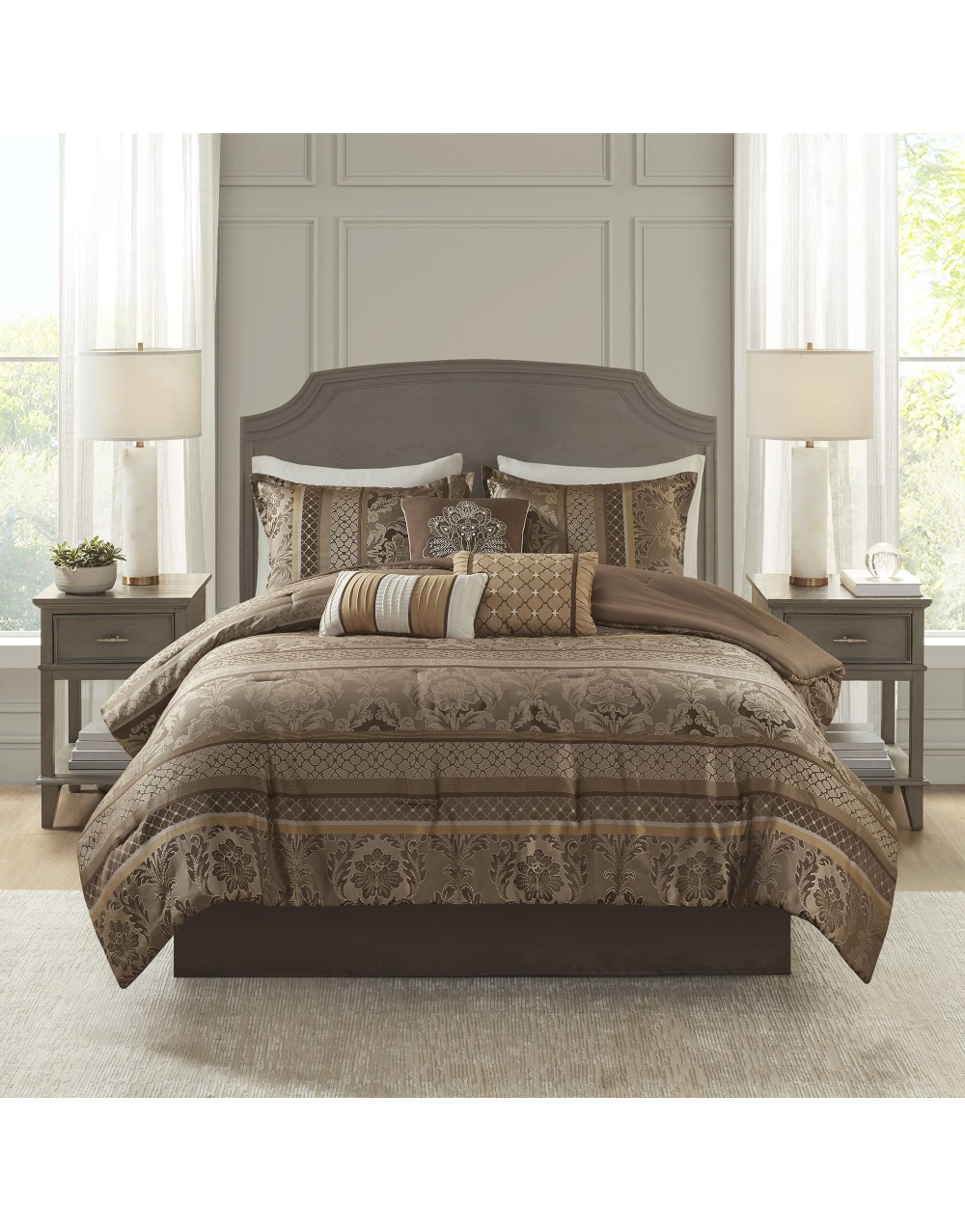 brown-gold-jaquard-damask-bedding-set-7