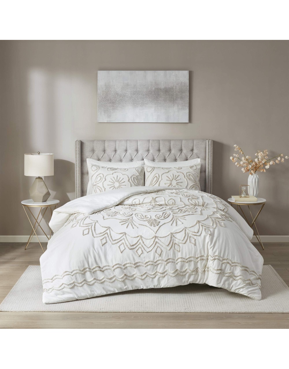 chenille-cotton-ivory-taupe-bedding-comforter-set-7