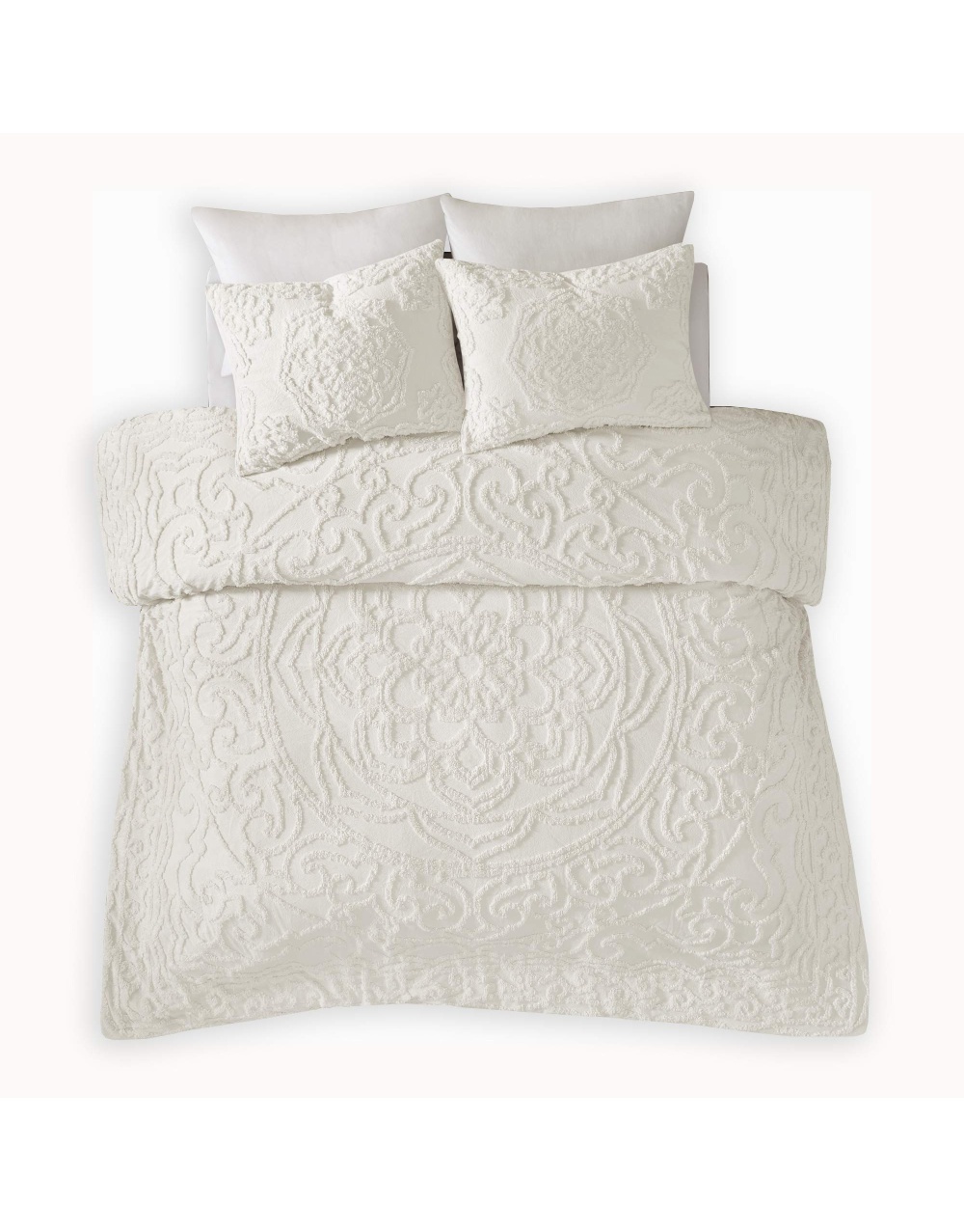 chenille-floral-white-bedding-comforter-set-5