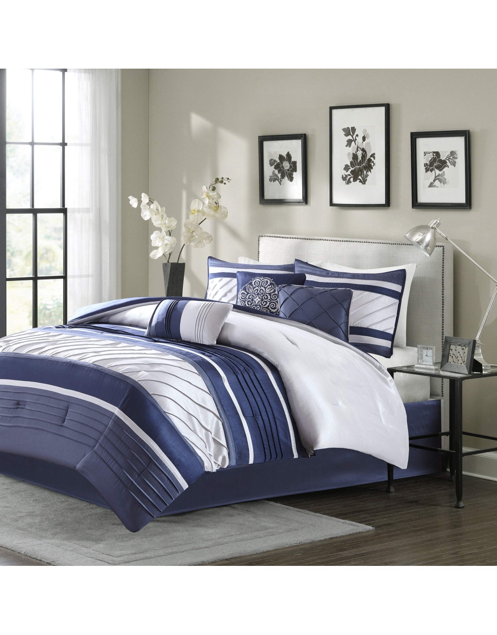 faux-silk-bedding-set-navy-blue-1