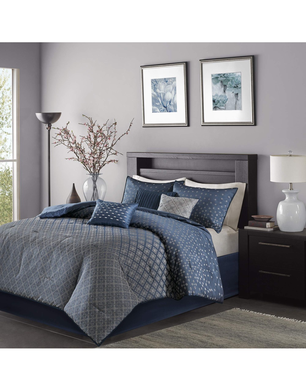 ombre-navy-blue-jacquard-bedding-set-1