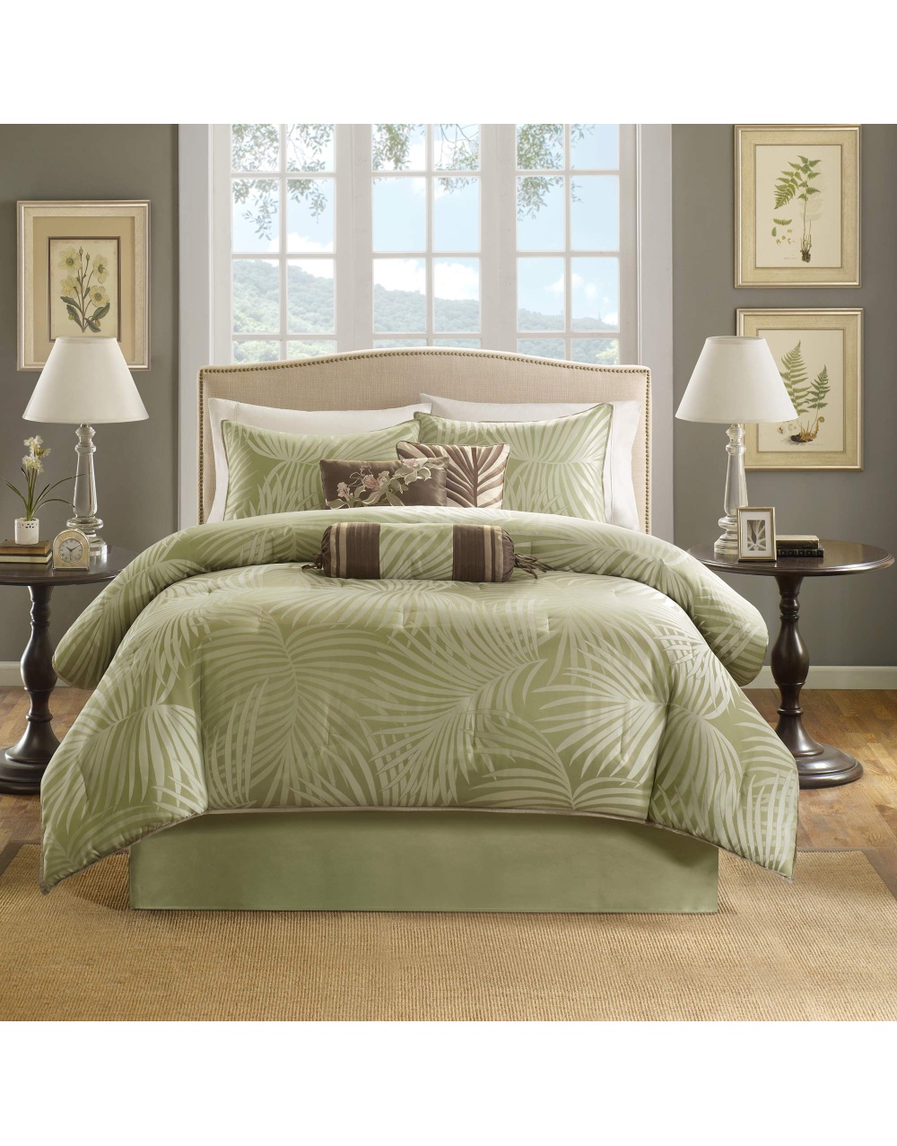 palm-leaf-olive-green-bedding-comforter-set-6