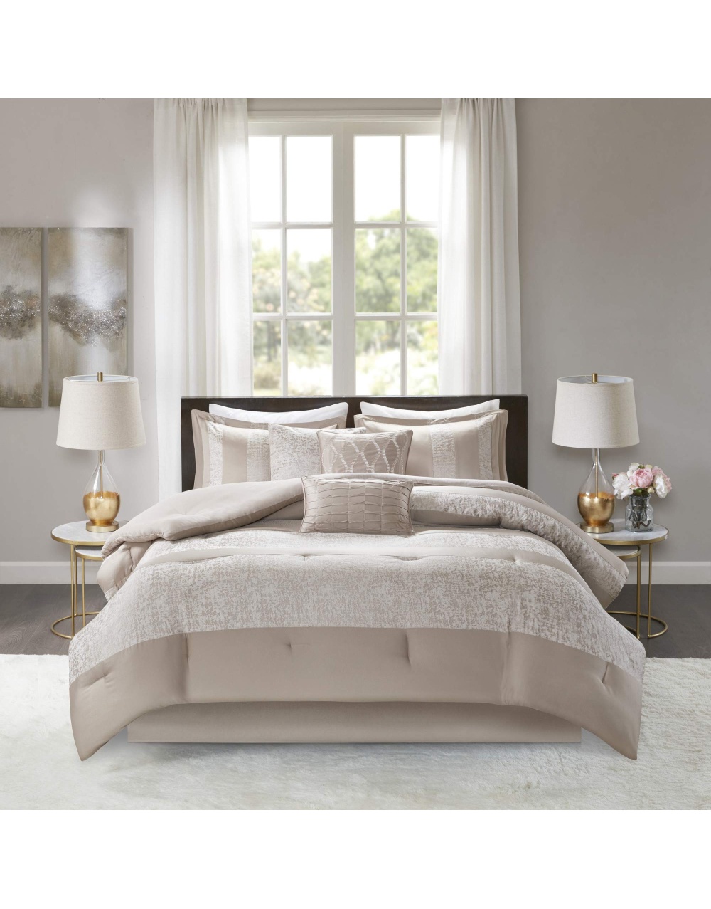 pieced-taupe-jacquard-alternative-bedding-set-2