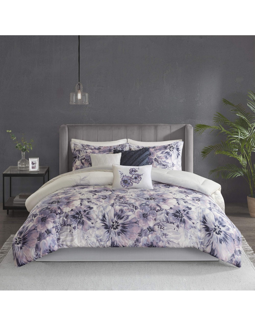 purple-floral-print-cotton-bedding-comforter-set-1