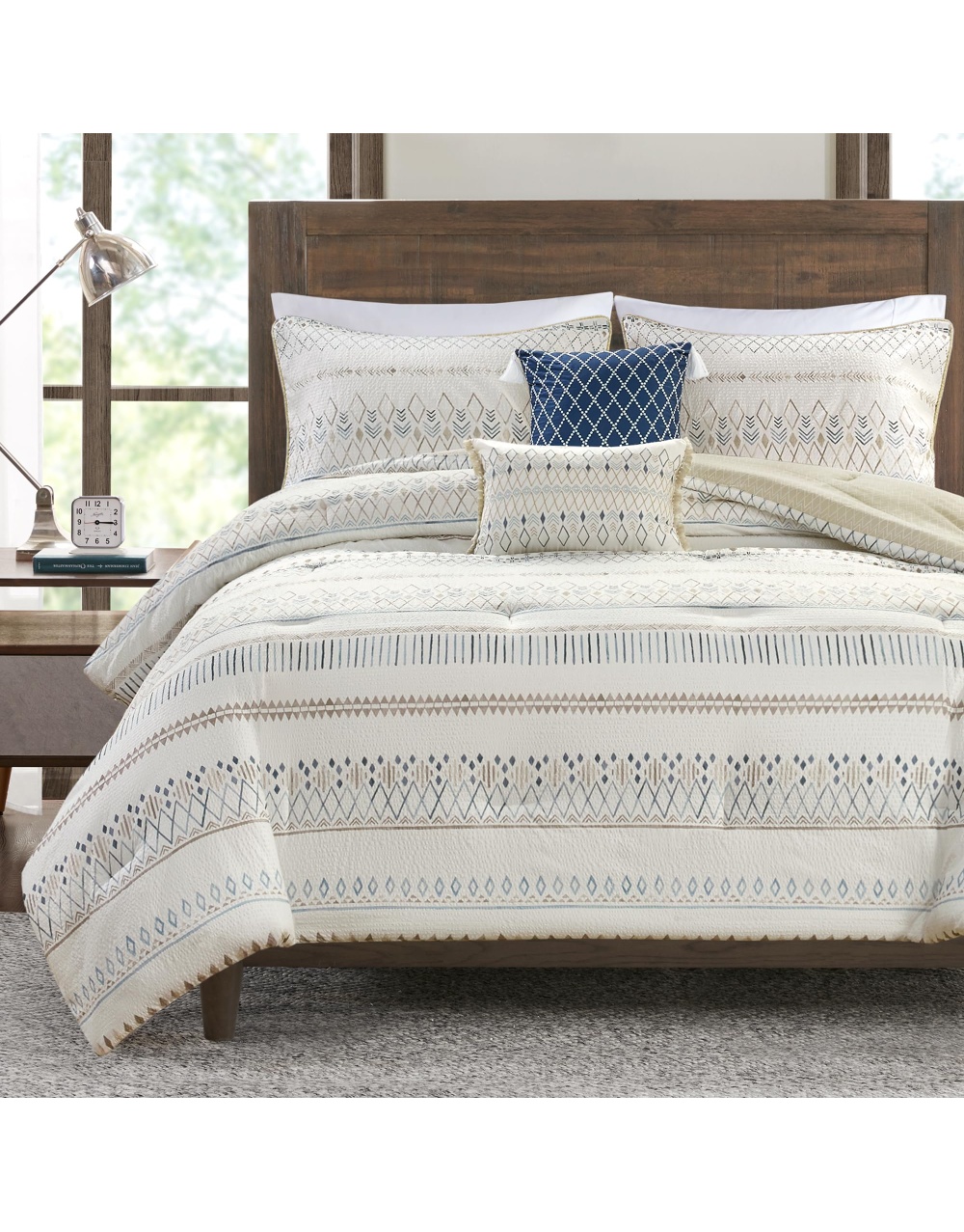 taupe-blue-seersucker-bedding-comforter-set-1