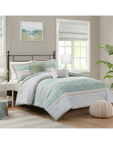 green-seersucker-floral-bedding-comforter-set-1