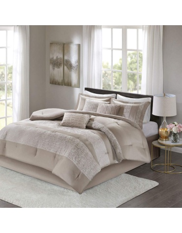 pieced-taupe-jacquard-alternative-bedding-set-1